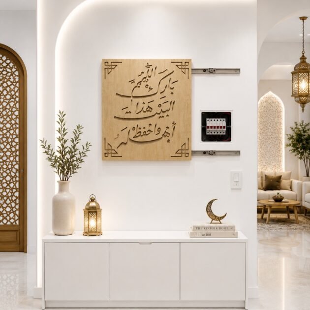 غطاء اقفال الكهرباء بدعاء اللهم بارك هذا البيت واحفظ أهله